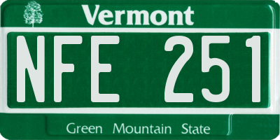 VT license plate NFE251