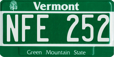 VT license plate NFE252