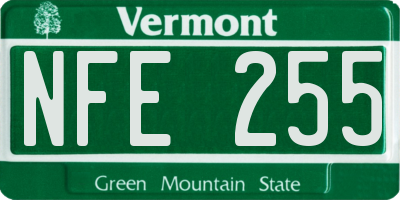 VT license plate NFE255