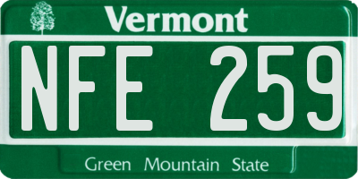 VT license plate NFE259