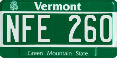VT license plate NFE260