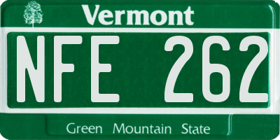 VT license plate NFE262