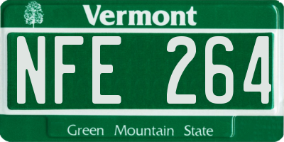 VT license plate NFE264