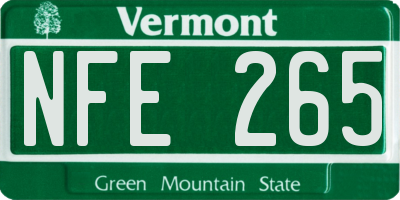 VT license plate NFE265