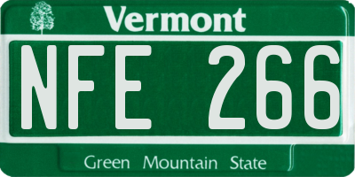 VT license plate NFE266