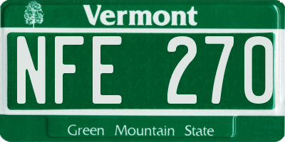 VT license plate NFE270