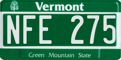 VT license plate NFE275