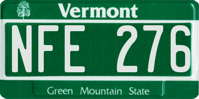 VT license plate NFE276