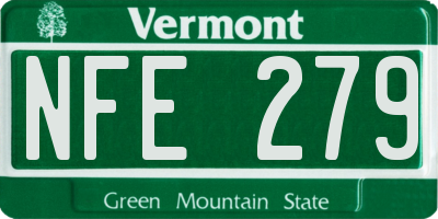 VT license plate NFE279