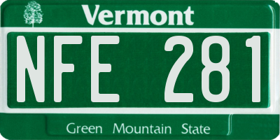 VT license plate NFE281