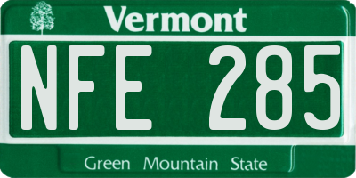 VT license plate NFE285