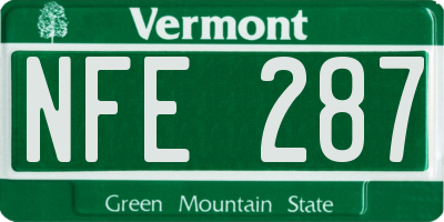 VT license plate NFE287