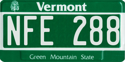 VT license plate NFE288