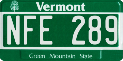 VT license plate NFE289