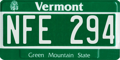 VT license plate NFE294
