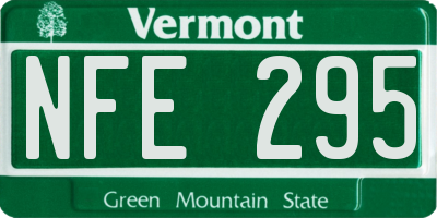 VT license plate NFE295