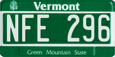 VT license plate NFE296