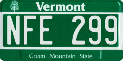 VT license plate NFE299