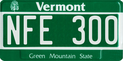 VT license plate NFE300