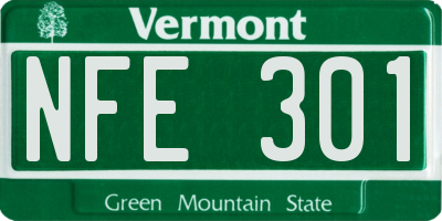 VT license plate NFE301