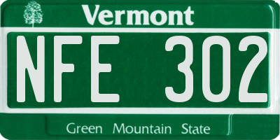 VT license plate NFE302