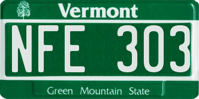 VT license plate NFE303