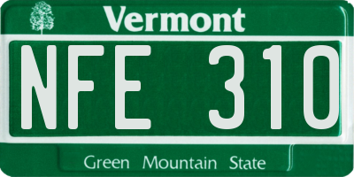 VT license plate NFE310