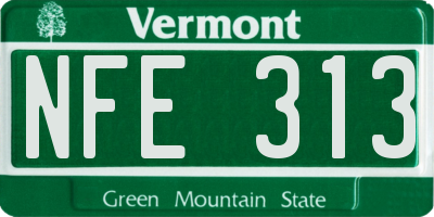 VT license plate NFE313