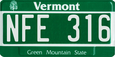 VT license plate NFE316