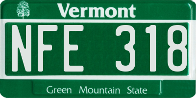 VT license plate NFE318