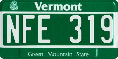 VT license plate NFE319