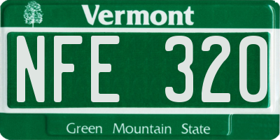 VT license plate NFE320