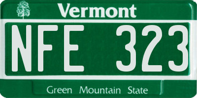 VT license plate NFE323