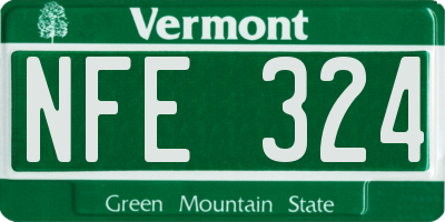 VT license plate NFE324