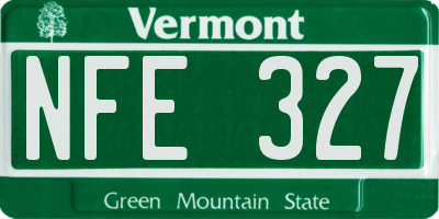 VT license plate NFE327
