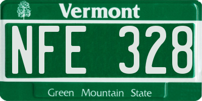 VT license plate NFE328