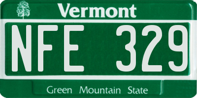 VT license plate NFE329