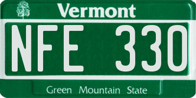 VT license plate NFE330