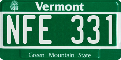 VT license plate NFE331