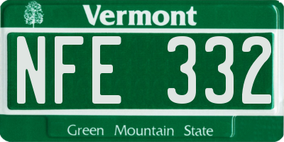 VT license plate NFE332