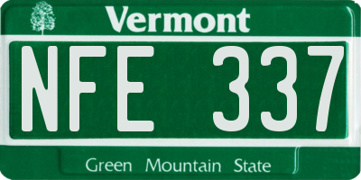 VT license plate NFE337