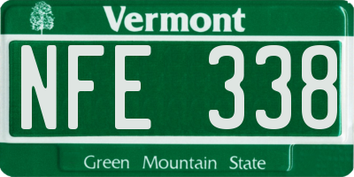 VT license plate NFE338