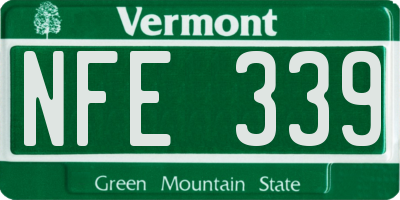 VT license plate NFE339