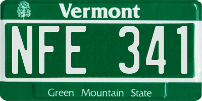 VT license plate NFE341