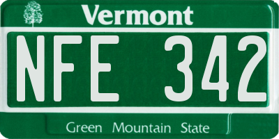 VT license plate NFE342
