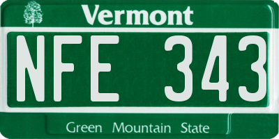 VT license plate NFE343