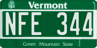 VT license plate NFE344