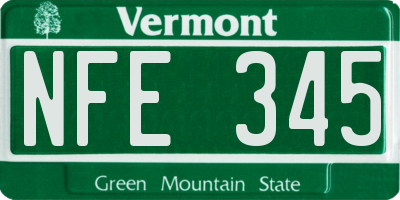 VT license plate NFE345