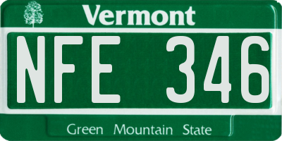 VT license plate NFE346