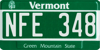 VT license plate NFE348